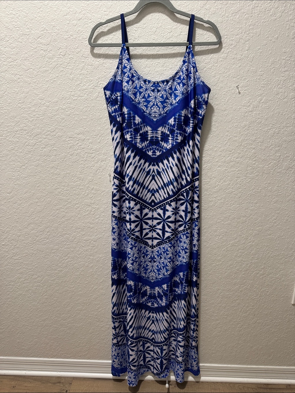 VENUS Blue & White Printed Maxi Swim Coverup Dress